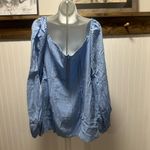 Revolve +'Rumer Camille Long Balloon Sleeved Cut Out Blue Mini Dress Sz L NWT Size L Photo 3