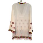 Endless Rose  Floral Embroidered Tunic Top Women's M White Boho Hippie Dainty Photo 9