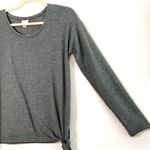 A New Day NWT Side Tie Hem Long Sleeve Top Dark Heather Grey Photo 6