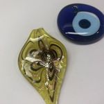 Lot Of 3 Blown Glass Costume Necklace Pendants Photo 1