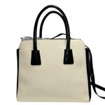 Betsey Johnson Large SATCHEL BLACK WHITE with BIG BOW Zig Zag Print Faux Leather Photo 3