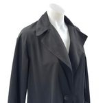 ZARA  Women's Black Long Sleeve Collared Button Up Trench Coat Jacket Size S Photo 2