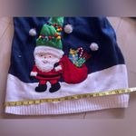 Holiday Time Pullover Christmas Sweatshirt Women's Navy Crew Neck Long Sleeves Embroidered Photo 5