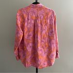 Universal Threads Universal Thread Orange & Pink Floral LS Relaxed Fit Button Up Shirt Size Large Photo 2