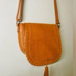 INC International Concepts Willow cognac leather crossbody hippie saddle bag Brown Photo 2