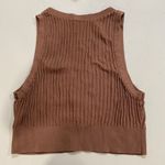 Free People Intimately Ribbed Knit Button Vest Tank Top Brown Size M Photo 1