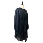 City Chic  New Dress Black Pleated Midi Crepe Semi Sheer Women’s Size XL/22 Photo 1