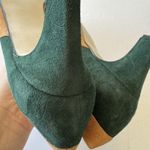 Vintage 1990s Apart Women's Sz 10 B Almond Toe Leather Suede Heels Emerald Gold Green Photo 6