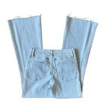 frame denim  Size 27 Le Easy Flare Jeans Lightwash Blue Wash Fray Raw Hem Stretch Photo 6