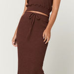Project Social T New  Milan Sweater Rib Midi Skirt in Cacao Photo 0