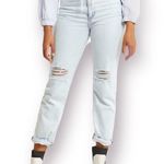 We Wore What  HighRise Curvy Crop Jeans Ripped Knees Distressed Super Light Wash 29 Photo 0