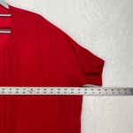 Dana Buchman Red Pleated Front Blouse Elegant Short Sleeve Top Size S Photo 1