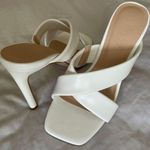 Bamboo White Heeled Sandals Photo 0