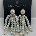 Ann Taylor NWT Pearl Chandelier Faux Pear Earrings- Photo 0