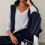 Athleta  Essential V Neck Long Sleeve Tee in Arden Stripe Photo 2