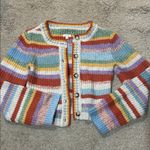 Anthropologie Pilcro Ribbed Multi-Stripe Cardigan Sweater size M EUC Photo 2