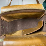 Vintage Perrin Plainsman Cowhide Leather Camera Case Bag Purse Handbag Tan strap Photo 7