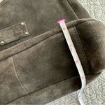 NEW! L.L. Bean Nubuck Leather Suede Over the Shoulder Bag Coal Dust Gray Brown Photo 11