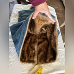 Marvin Richards  Vintage Faux Fur Denim Vest Size L Photo 5
