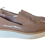 Vince  Patent Leather Platform Slip On Loafer Shoes Taupe Antique Rose size 8.5 Photo 1