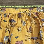 Modcloth Mini Skater Safari Animal Skirt Mustard Yellow White Black Pink Size M Photo 9