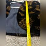 Vintage Velvet Studded Cropped Jacket Shrug Paisley Shoulder Pads Medium Black Photo 5