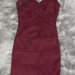 Macy's Burgundy Homecoming Dress Photo 4