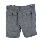 MNG Black Cream Chevron Tweed Mid Rise Bermuda Length Roll Tab Shorts Size 10 Photo 1