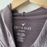 American Eagle Soft & Sexy Purple Terry Zip Up Hoodie Jacket Photo 3