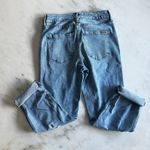 White House | Black Market WHBM Straight Ripped Distressed Cropped High Rise Jeans Size 2 Light Wash Denim Photo 4