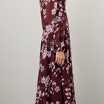 Mac Duggal Leena for Floral Chiffon Red Gown From Rent The Runway Size: XS 0 Photo 12