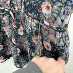 Joie  size XS long sleeve‎ romper shorts with pockets blue pink floral lined silk Photo 6