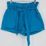 Urban Outfitters  Fiona Paperbag Shorts Belted Turquoise Women's Size Large Photo 1