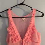 vintage Sabrina Carpenter inspired baby doll blouse pink with ruffle detail Size M Photo 2