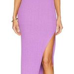 Camila Coelho Purple Ribbed Knit Midi Pencil Skirt SMALL Slit Designer $178 NEW Photo 0