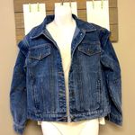 VICI Collection "Washington" Button Down Jean Jacket Cap Sleeve Accent- Medium Photo 0