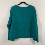 Ann Taylor Women Green Fisherman Knit Loose Fit Pullover Sweater Size XL Photo 7