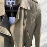 Walter Baker  Liz Crop Moto Leather Jacket L Army Green‎ Large Photo 5