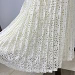 $458 NWT See by Chloe Eyelet Lasercut Pleated Midi Skirt Cream Size 38/ US 4 Photo 6