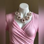 Zeagoo  Light Pink Heart Shape chest CrossFront VNeck PullOver Blouse TShirt Sz M Photo 1