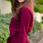 Madewell  Burgundy Red Sloan Crepe Jumpsuit 3/4 Sleeve Jumpsuit Photo 9