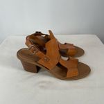 Barbara Barbieri Leather Stacked Heel Sandal in Light‎ Brown Size 8 Photo 2