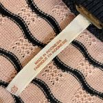 Free People  pink peplum top, wavy black striped long sleeve wide round neck knit Photo 6