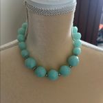 J.Crew Statement Necklace light turquoise beads and rhinestones Photo 0