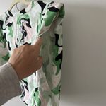 Open Edit NWT Camo Crop Top Muscle LARGE  Green Pink Strong Shoulder Abstract Photo 4