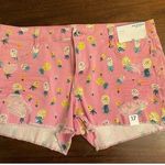 Arizona Jeans Arizona size 17 women pink jean shorts pineapple cutoff Photo 0