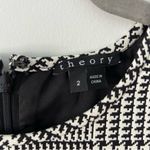 Theory  Black Cream Houndstooth Plaid Sleeveless Shift Above the Knee Dress 2 Photo 3