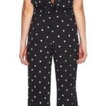 1. State   BLACK WHITE POLKADOT JUMPSUIT OPEN BACK COLD SHOULDER HIGH NECK XS Photo 1
