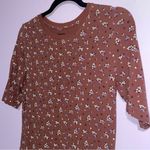 Duluth Trading Co Free Range Organic Cotton Floral Stretch Night Dress Lounge Brown Photo 2