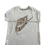 Nike Women's Rally Metallic Fleece Crewneck Sweatshirt Ivory size M Photo 5